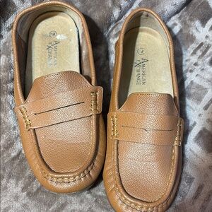 American Exchange Tan Leather Loafers Slip-Ons
